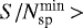$S/N_{\textrm{sp}}^{\textrm{min}}\,{>}\,$