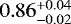 $0.86^{&#x002B;0.04}_{-0.02}$
