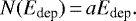 \begin{equation*}N({E_{\textrm{dep}}})\,{=}\,a {E_{\textrm{dep}}}. \end{equation*}
