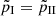 $ \tilde{p}_{\mathrm{I}}=\tilde{p}_{\mathrm{II}} $