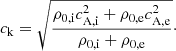 $$ \begin{aligned} c_{\rm k}=\sqrt{\frac{\rho _{\rm 0,i}c_{\rm A,i}^2+\rho _{\rm 0,e}c_{\rm A,e}^2}{\rho _{\rm 0,i}+\rho _{\rm 0,e}}}\cdot \end{aligned} $$