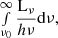 $ \smallint^{\infty}_{\nu_0} \frac{ \mathrm{L}_\nu }{ h\nu }\mathrm{d}\nu, $