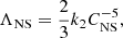 $$ \begin{aligned} \Lambda _{\rm NS}=\frac{2}{3}k_2C_{\rm NS}^{-5} ,\end{aligned} $$
