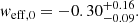 $$ \begin{aligned} w_{\mathrm{eff},0}=-0.30^{+0.16}_{-0.09}. \end{aligned} $$