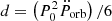 $ d=\left(P^2_{\mathrm{0}} \ddot{P}_{\mathrm{orb}}\right)/6 $