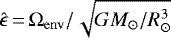 $\hat{\epsilon} \,{=}\, \Omega_{\mathrm{env}} / \sqrt{G M_{\odot} / R_{\odot}^3}$