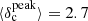 $ \langle\delta^{\mathrm{peak}}_{\mathrm{c}}\rangle = 2.7 $