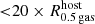 $ { < }20 \times R_\mathrm{{0.5 \, gas}}^{\mathrm{host}} $