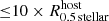 $ {\leq}10 \times R_\mathrm{{0.5 \, stellar}}^{\mathrm{host}} $