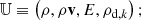 $$ \begin{aligned} \mathbb{U} \equiv \left(\rho , \rho \mathbf v , E, \rho _{\mathrm{d} ,k} \right); \end{aligned} $$