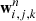 $ \mathbf{w}^{n}_{i,j,k} $