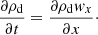 $$ \begin{aligned} \frac{\partial \rho _{\mathrm{d} }}{\partial t} = \frac{\partial \rho _{\mathrm{d} }{ w}_x}{\partial x}\cdot \end{aligned} $$