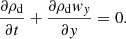 $$ \begin{aligned} \frac{\partial \rho _{\mathrm{d} } }{\partial t}+\frac{\partial \rho _{\mathrm{d} } { w}_{ y} }{\partial { y}} = 0. \end{aligned} $$