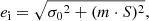 $$ \begin{aligned} e_\mathrm{i} =\sqrt{{\sigma _0}^2 + (m\cdot S)^2 } ,\end{aligned} $$