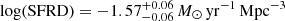 $ \log(\mathrm{SFRD})=-1.57_{-0.06}^{+0.06}\,M_{\odot}\,\mathrm{yr^{-1}\,Mpc^{-3}} $