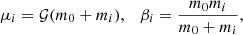 $$ \begin{aligned} \mu _i = \mathcal{G} (m_0 + m_i), \quad \beta _i =\frac{m_0m_i}{m_0+m_i}, \end{aligned} $$