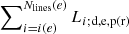 $ \sum\nolimits_{i=i(e)}^{N_{\mathrm{lines}}(e)} L_{i;\mathrm{d,e,p(r)}} $