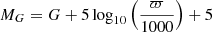 $ M_G = G+5 \log_{10}\left( \frac{\varpi}{1000} \right) + 5 $