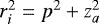 $r_i^2=p^2&#x002B;z_a^2$
