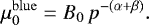 \begin{equation*} \mu_0^{\mathrm{blue}} = B_0\, p^{-(\alpha&#x002B;\beta)}. \end{equation*}