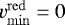 $v^{\mathrm{red}}_{\mathrm{min}}=0$