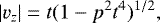 \begin{equation*}|v_z|= t{(1-p^2t^4)^{1/2}}, \end{equation*}