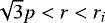 $\sqrt{3}p<r<r_i$