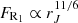 $ {F_{{{\rm{R}}_{\rm{1}}}}} \propto r_J^{11/6} $