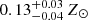 $ 0.13^{+0.03}_{-0.04}\,Z_\odot $