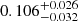 $ 0.106^{+0.026}_{-0.032} $