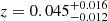 $ z=0.045^{+0.016}_{-0.012} $