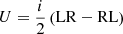 $$ \begin{aligned}&U = \frac{i}{2} \left( \mathrm{LR} - \mathrm{RL} \right) \end{aligned} $$