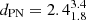 $ d_{\mathrm{PN}}=2.4^{3.4}_{1.8} $