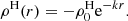 $$ \begin{aligned} \rho ^\mathrm{H}(r)=-\rho _0^\mathrm{H}\mathrm{e}^{-kr} . \end{aligned} $$