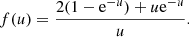 $$ \begin{aligned} f(u)={2(1-\mathrm{e}^{-u})+u \mathrm{e}^{-u} \over u}. \end{aligned} $$