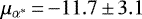 $\mu_{\alpha^{*}}\,{=}\,{-}11.7\,{\pm}\,3.1$