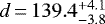 $d\,{=}\,139.4_{-3.8}^{&#x002B;4.1}$