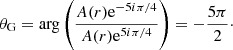 $$ \begin{aligned} \theta _{\rm G} = \arg \left( \frac{A(r) \mathrm{e}^{-5i\pi /4}}{ A(r) \mathrm{e}^{5i\pi /4}} \right) = - \frac{5 \pi }{2}\cdot \end{aligned} $$