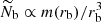 $ \widetilde{N}_{\mathrm{b}}\propto m(r_{\mathrm{b}})/r_{\mathrm{b}}^3 $