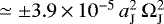 $\simeq\pm3.9\,{\times}\,10^{-5}\,a_{\mathrm{J}}^{2}\,\Omega_{\mathrm{J}}^{2}$