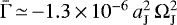 $\bar{\Gamma}\,{\simeq}\,{-}1.3\,{\times}\,10^{-6}\,a_{\mathrm{J}}^{2}\,\Omega_{\mathrm{J}}^{2}$
