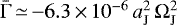 $\bar{\Gamma}\,{\simeq}\,{-}6.3\,{\times}\,10^{-6}\,a_{\mathrm{J}}^{2}\,\Omega_{\mathrm{J}}^{2}$