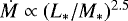 $\dot{M}\propto (L_*/M_*)^{2.5}$