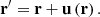 $$ \begin{aligned} \mathbf r ^{\prime }=\mathbf r +\mathbf u \left( \mathbf r \right) . \end{aligned} $$