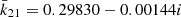 $ \bar{k}_{21}=0.29830-0.00144i $