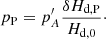 $$ \begin{aligned} p_{\rm P}=p_{A}^{\prime }\frac{\delta H_{\rm d,P}}{H_{\rm d,0}}\cdot \end{aligned} $$