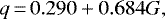 \begin{equation*} q\,{=}\,0.290 &#x002B; 0.684G, \end{equation*}