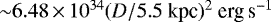 ${\sim}6.48\,{\times}\,10^{34} (D/5.5 \ \textrm{kpc})^2 \ \textrm{erg\,s}^{-1}$