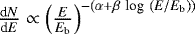 $\frac{\textrm{d}N}{\textrm{d}E} \propto \left(\frac{E}{E_{\textrm{b}}}\right)^{-(\alpha&#x002B;\beta~\textrm{log}~ (E/E_{\textrm{b}}))}$
