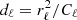 $ d_\ell = r_\ell^2 / C_\ell $